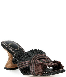 �A���g�j�I �����[�j ���f�B�[�X �V���[�Y �T���_�� �t�����W Antonio Melani Ollie Fringe Raffia Slide Sandals Black/Chocolate/Multi �u���b�N
