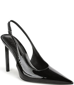 �T���G�f���}�� ���f�B�[�X �V���[�Y �q�[�� ���U�[ Sam Edelman Tegan Patent Leather Pointed Toe Slingback Stiletto Pumps Black �u���b�N
