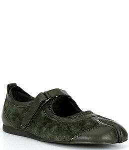 �W�F�t���[ �L�����x�� ���f�B�[�X �V���[�Y �p���v�X Jeffrey Campbell Thalion Sporty Splitoe Mary Jane Flats Olive Combo �I���[�u