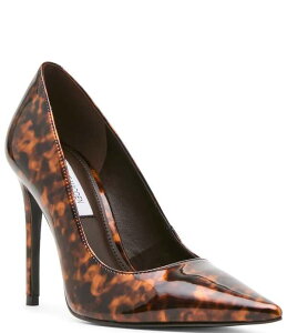 �X�e�B�[�u �}�f�� ���f�B�[�X �V���[�Y �q�[�� �v�����g Steve Maddenoir Tortoise Print Patent Stiletto Pumps Tortoise