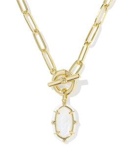 �P���h���X�R�b�g ���f�B�[�X �A�N�Z�T���[ �l�b�N���X�E�`���[�J�[ ���[�X Kendra Scott Elisa Enamel Game Day Link And Chain Short Pendant Necklace White Mother of Pearl �z���C�g