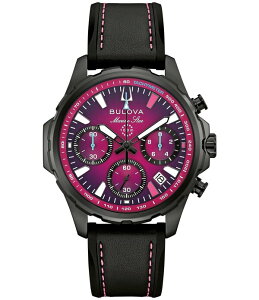 �u���o �����Y �A�N�Z�T���[ �r���v Bulova Men's Teamiami Chronograph Black Strap Watch Black �u���b�N