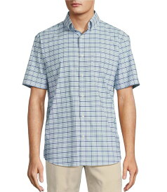 【送料無料】 ラウンドトゥリーアンドヨーク メンズ シャツ トップス The Traveler Performance Short Sleeve Plaid Print Sport Shirt Sky Blue