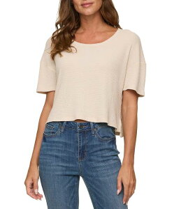 �t���b�O �A���h �A���Z�� ���f�B�[�X �g�b�v�X �V���c �j�b�g Flag and Anthem Oaklyn Short Sleeve Waffle Knit-Shirt Cream �N���[��