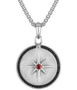 �u���o �����Y �A�N�Z�T���[ �J�t�X�{�^�� ���[�X Bulova Men's Black Diamond Sterling Silver North Star Long Pendant Necklace Silver �V���o�[