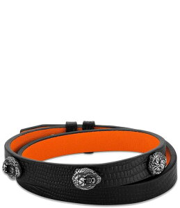 �u���o �����Y �A�N�Z�T���[ �J�t�X�{�^�� ���U�[ Bulova Men's Doubleather Wrap Line Bracelet Black/Silver �u���b�N