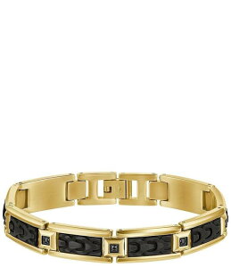 �u���o �����Y �A�N�Z�T���[ �J�t�X�{�^�� T�V���c Bulova Men's Yellow IP Stainlessteel & Carbon Fiber Chain Bracelet Gold �S�[���h