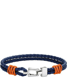 �u���o �����Y �A�N�Z�T���[ �J�t�X�{�^�� ���U�[ Bulova Men's Double Braided Leather Line Bracelet Navy �l�C�r�[