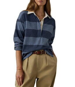 �t�@���e�B ���f�B�[�X �g�b�v�X T�V���c V�l�b�N �j�b�g Faherty Legend Rugby Knit Stripe V-Neck Long Sleeve Topacific Ride �X�g���C�v