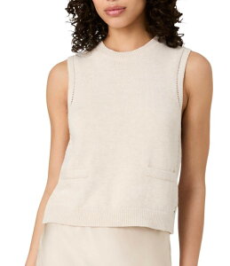 �t�����`�R�l�N�V���� ���f�B�[�X �g�b�v�X T�V���c �m�[�X���[�u French Connection Mozart Round Neck Sleeveless Pointelle Border Top Oatmeal Mel �I�[�g�~�[��