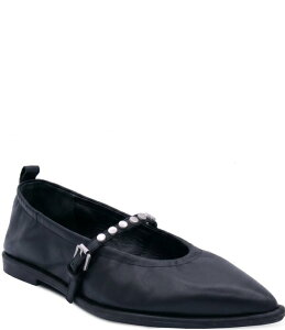 �A�b�V�� ���f�B�[�X �V���[�Y �p���v�X ���U�[ ASH Bella Nappa Leather Studded Mary Jane Flats Black �u���b�N