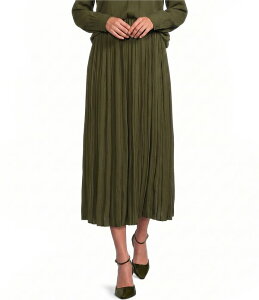 �M�u�\���A���h���e�B�}�[ ���f�B�[�X �{�g���X�J�[�g A ���C�� �v���[�c �~�f�B Gibson & Latimer Pleated A-Line Midi Skirt Deep Moss