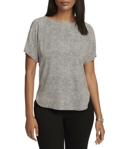 �A���N���C�� ���f�B�[�X �g�b�v�X �V���c �~�j �u���E�X Anne Klein Mini Dot Short Sleeve Blouse Anne White �z���C�g