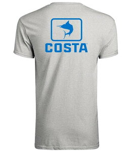 �R�X�^ �����Y �g�b�v�X �V���c T�V���c �j�b�g �O���t�B�b�N Costa Emblem Marlin Short Sleeve Tubular Knit Graphic T-Shirt Grey Heather �O���[
