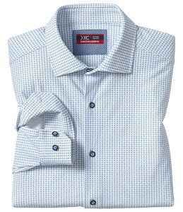 �W�����X�g���A���h�}�[�t�B�[ �����Y �g�b�v�X �V���c �v�����g �j�b�g Johnston & Murphy XC4 Performance Stretch Knit Diamond Print Long Sleeve Woven Shirt White/Blue �z���C�g