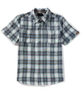 �_�R�^�O���Y���[ �����Y �g�b�v�X �V���c ���l�� Dakota Grizzly Tad Linen Blend Short Sleeve Woven Shirt Adirondack
