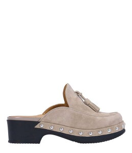 �����[���h�s�[�h ���f�B�[�X �V���[�Y �T���_�� �X�G�[�h L'Amour Des Pieds Gracen Suede Studded Tassel Clogs Chocolate �`���R���[�g