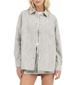 ���[���Y ���f�B�[�X �A�E�^�[ �W���P�b�g�E�u���]�� �v�����g �f�j�� Rolla's Drift Python Printed Colla red Long Sleeve Oversizedenim Coordinating Jacket Grey �O���[