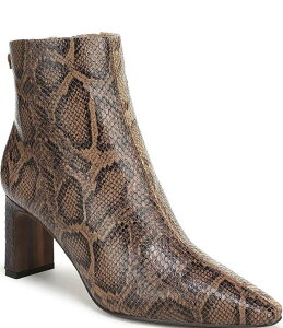 �T���G�f���}�� ���f�B�[�X �V���[�Y �u�[�c�E���C���u�[�c �v�����g ���U�[ Sam Edelman Saige Two Tone Python Print Leather Dress Booties Truffle Brown/Light Sand �u���E��