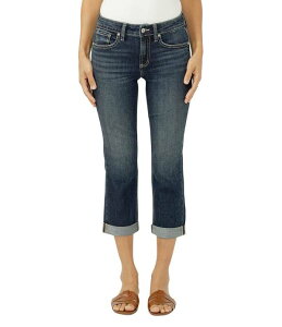 �V���o�[ �W�[���Y ���f�B�[�X �{�g���X �f�j���p���c �L���b�v Silver Jeans Co. Suki Mid Rise Curvy Fit Americana Luxe Stretch Capri Jeans Dreamscape