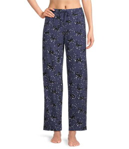 �X���[�v �Z���X ���f�B�[�X �{�g���X �J�W���A���p���c �v�����g �j�b�g Sleep Sense Moonlit Cats Print Coordinating Knit Sleepants Moonlit Cats