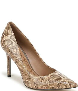 �T���G�f���}�� ���f�B�[�X �V���[�Y �q�[�� �v�����g ���U�[ Sam Edelman Hazel Python Print Leather Pointed Toe Pumps Light Sand �T���h