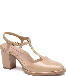 �W�����X�g���A���h�}�[�t�B�[ ���f�B�[�X �V���[�Y �q�[�� ���U�[ Johnston & Murphy Women's Amy Patent Leather T-Strap Mary Jane Pumps Nude Patent