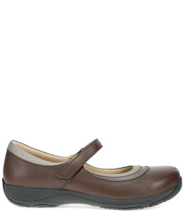 �_���X�R ���f�B�[�X �V���[�Y �p���v�X ���U�[ Dansko Stacy Leather Mary Jane Flats Brown �u���E��