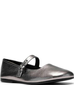 �N���[�N�X ���f�B�[�X �V���[�Y �p���v�X �g�[�� ���U�[ Clarksignature Livia Jane Metallic Leather Mary Jane Flats Pewter �s���[�^�[