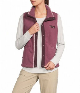 �R�����r�A ���f�B�[�X �g�b�v�X �x�X�g �I�[�o�[���C Columbia Helvetia Overlay Woven Stand Collar Button Front Vest Antique Mauve/Moon Vista