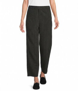 �G�C���[���t�B�b�V���[ ���f�B�[�X �{�g���X �J�W���A���p���c �R�b�g�� Eileen Fisher Cotton-Blend Yarn-Dyed Stripe Pull-On Lantern Pant Black/White �z���C�g