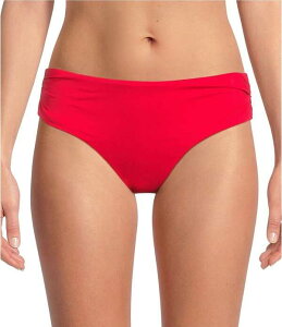 �M�u�\���A���h���e�B�}�[ ���f�B�[�X �{�g���X �J�W���A���p���c Gibson & Latimer Solid Side Shir red Mid Rise Hipster Swim Bottom Lipstick Red ���b�h