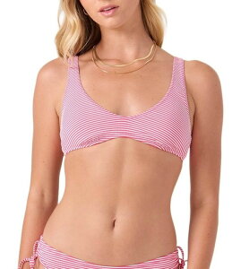���L�V�[ ���f�B�[�X �g�b�v�X �V���c Roxy Good Vibeseersucker Scoop Neck Bralette Swim Topink White �z���C�g