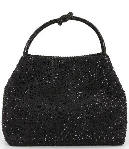 �o�b�W�F���[�~�V���J ���f�B�[�X �o�b�O �~�j Badgley Mischka Fully Crystal Mini Bucket Handbag Black �u���b�N