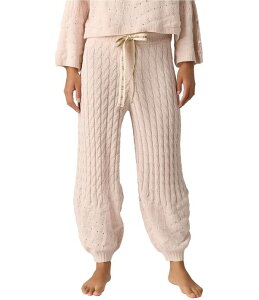 �t���[�s�[�v�� ���f�B�[�X �{�g���X ���M���X �j�b�g �W���K�[�p���c Free People Fireside Crush Drawstring Tie Coordinating Knit Joggers Cream �N���[��