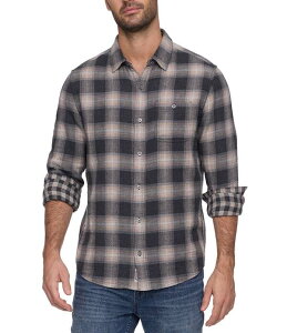 �t���b�O �A���h �A���Z�� �����Y �g�b�v�X �V���c Flag and Anthem Repton Plaidouble-Laye red Shirt Charcoal/Taupe �`���R�[��
