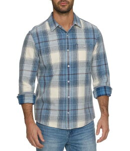 �t���b�O �A���h �A���Z�� �����Y �g�b�v�X �V���c ���B���e�[�W Flag and Anthem Ashville Vintage Plaid Woven Shirt Blue/White �z���C�g