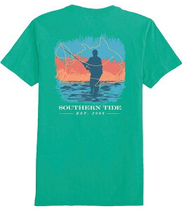 �T�E�U�[���^�C�h �����Y �g�b�v�X �V���c Southern Tide Fly Fishing Skipjack Outline Short Sleeve T-Shirt Persian Green �O���[��