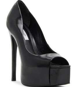 �X�e�B�[�u �}�f�� ���f�B�[�X �V���[�Y �q�[�� �v���b�g�t�H�[�� ���U�[ Steve Madden Stelan Leather Peep Toe Platform Stiletto Pumps Black �u���b�N