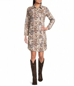 ���o ���f�B�[�X �g�b�v�X �����s�[�X �V���c Reba Mesa Toile Point Collar Long Sleeve Shirttail Hem Shirt Dress Toile