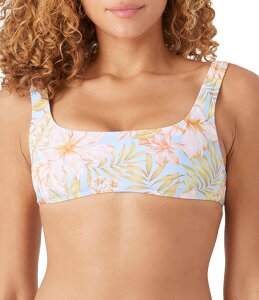 ���L�V�[ ���f�B�[�X �g�b�v�X �V���c Roxy Tropical Drift Square Neck Bralette Swim Top Blue Multi �u���[