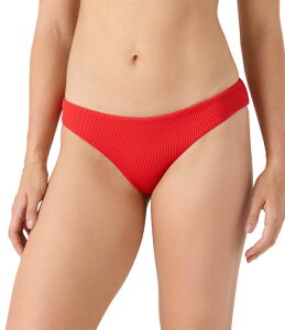 ���L�V�[ ���f�B�[�X �{�g���X �J�W���A���p���c ���[���C�Y Roxy Solid Rib Texture Low Rise Hipster Swim Bottom Red Hot ���b�h