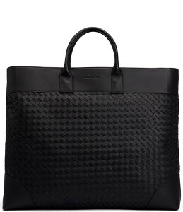 �}�[�N�m�[���� ���f�B�[�X �o�b�O ���U�[ Marc Nolan Woven Calfskin Leather Weekender Tote Bag Black �u���b�N