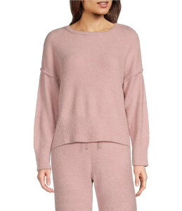 �i�g�� ���f�B�[�X �g�b�v�X �V���c �Z�[�^�[ �j�b�g Natori Edit Long Sleeve Round Neck Coordinating Sweater Knit Lounge Top Rose Quartz