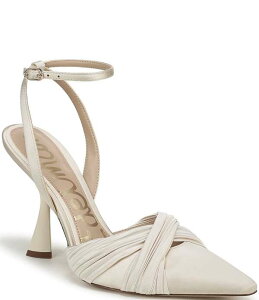 �T���G�f���}�� ���f�B�[�X �V���[�Y �q�[�� �A���N�� Sam Edelman Patrice Pointed Toe Ankle Strap Stiletto Pumps Modern Ivory �A�C�{���[
