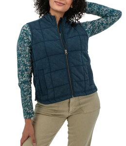 �A�x���`���� ���f�B�[�X �g�b�v�X �x�X�g �L���e�B���O �R�b�g�� Aventura Cotton Drift Quilted Stand Collar Zip Front Vest Spellbound
