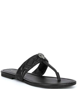 yz J[gWFCK[h fB[X T_ V[Y Kensington Quilted Leather Eagle Head T-Bar Sandals Black