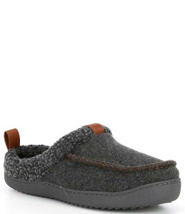 EhgD[Ah[N Y V[Y T_ Roundtree & Yorke Fuzzy Flannel Clog Slippers Charcoal `R[
