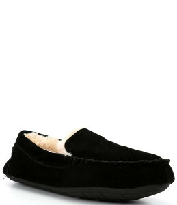 _jG N~ Y V[Y T_ XG[h Cremieux Genuine Suede Moccasin Slippers Black ubN