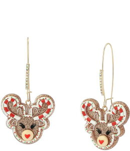 �x�b�c�B�W�����\�� ���f�B�[�X �A�N�Z�T���[ �s�A�X�E�C�������O Betsey Johnson Christmas Reindeer Cookie Dangle Statemtment Drop Earrings Brown �u���E��